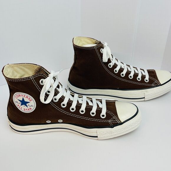Converse Chuck Taylor All Star Canvas High Top Brown Sneakers Vtg 05' Sz M 7W 9 - Picture 6 of 10